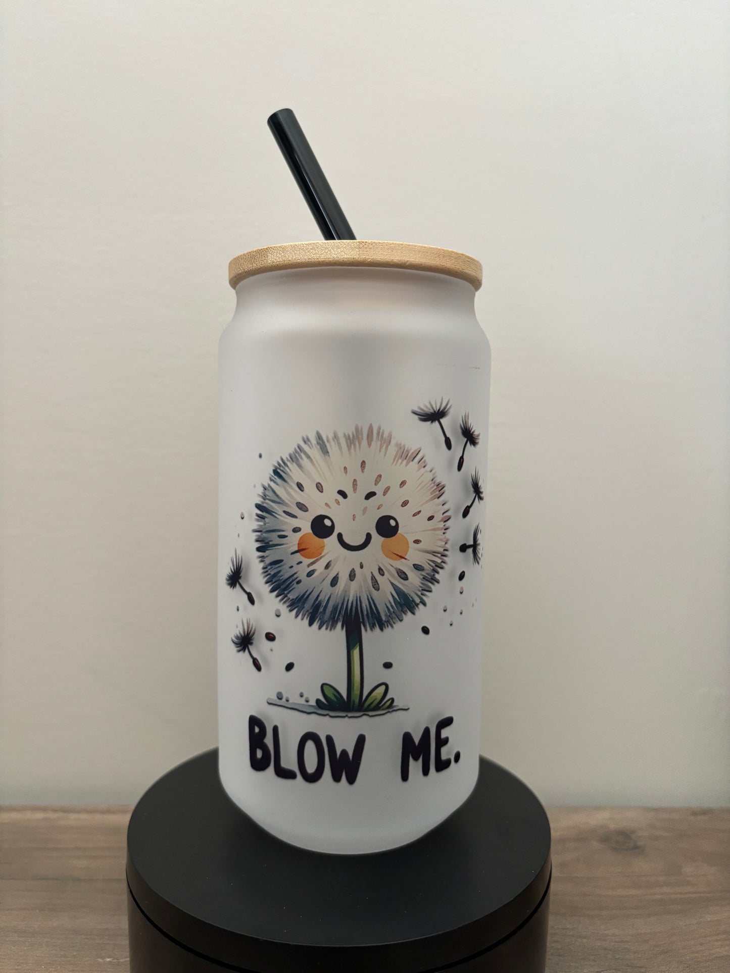 Blow Me 18oz Frosted Glass Cup