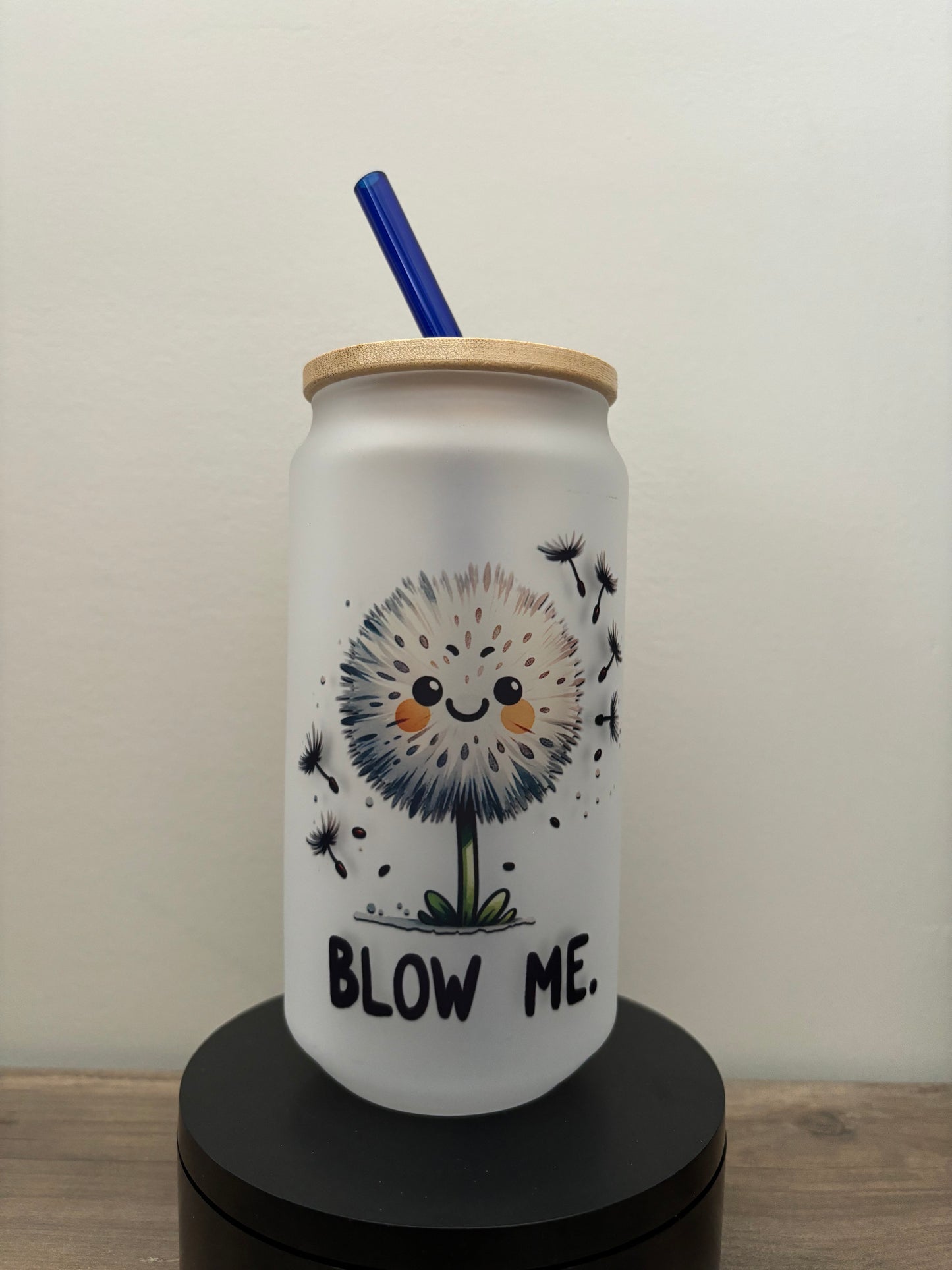 Blow Me 18oz Frosted Glass Cup