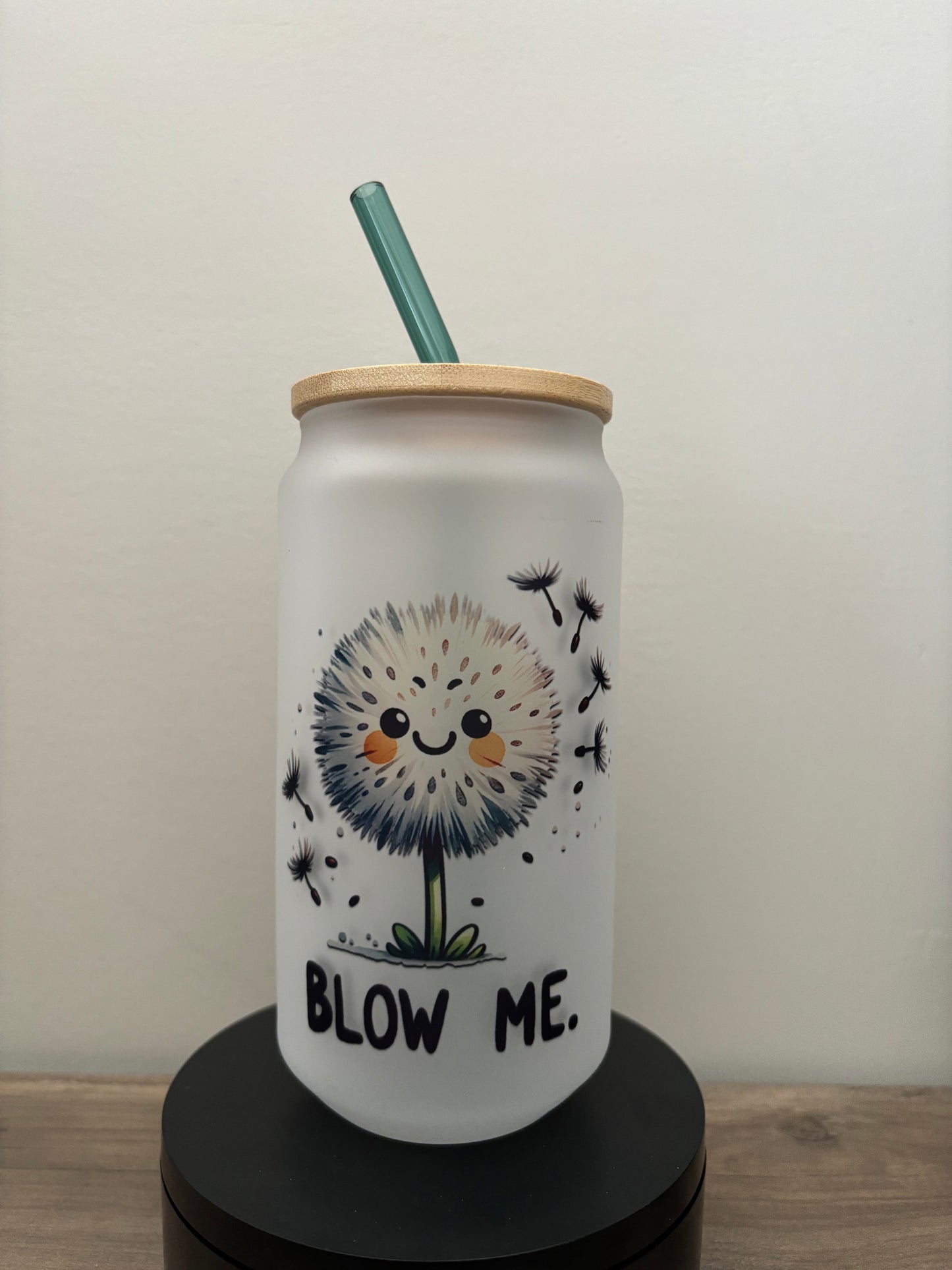 Blow Me 18oz Frosted Glass Cup