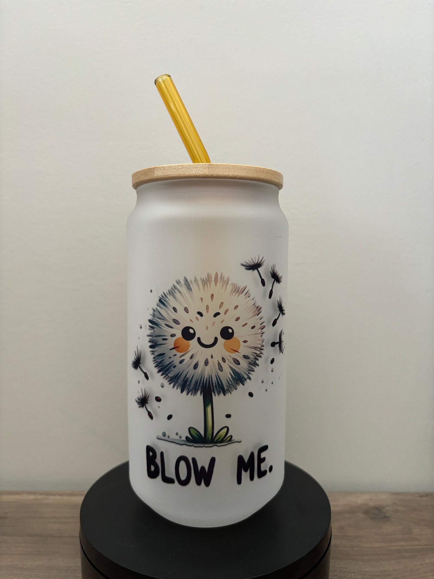 Blow Me 18oz Frosted Glass Cup