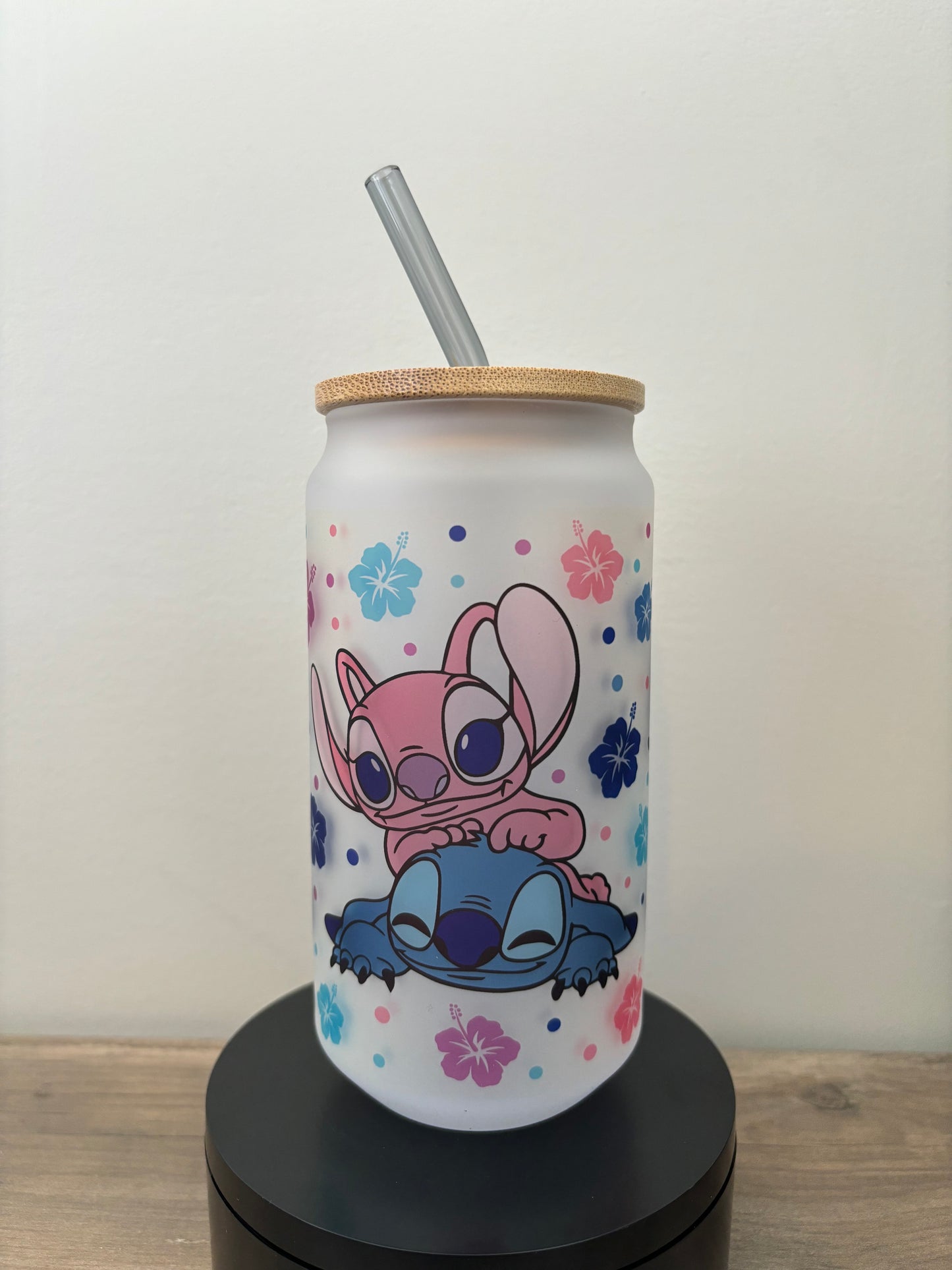 Stitch 18oz Frosted Glass Cup
