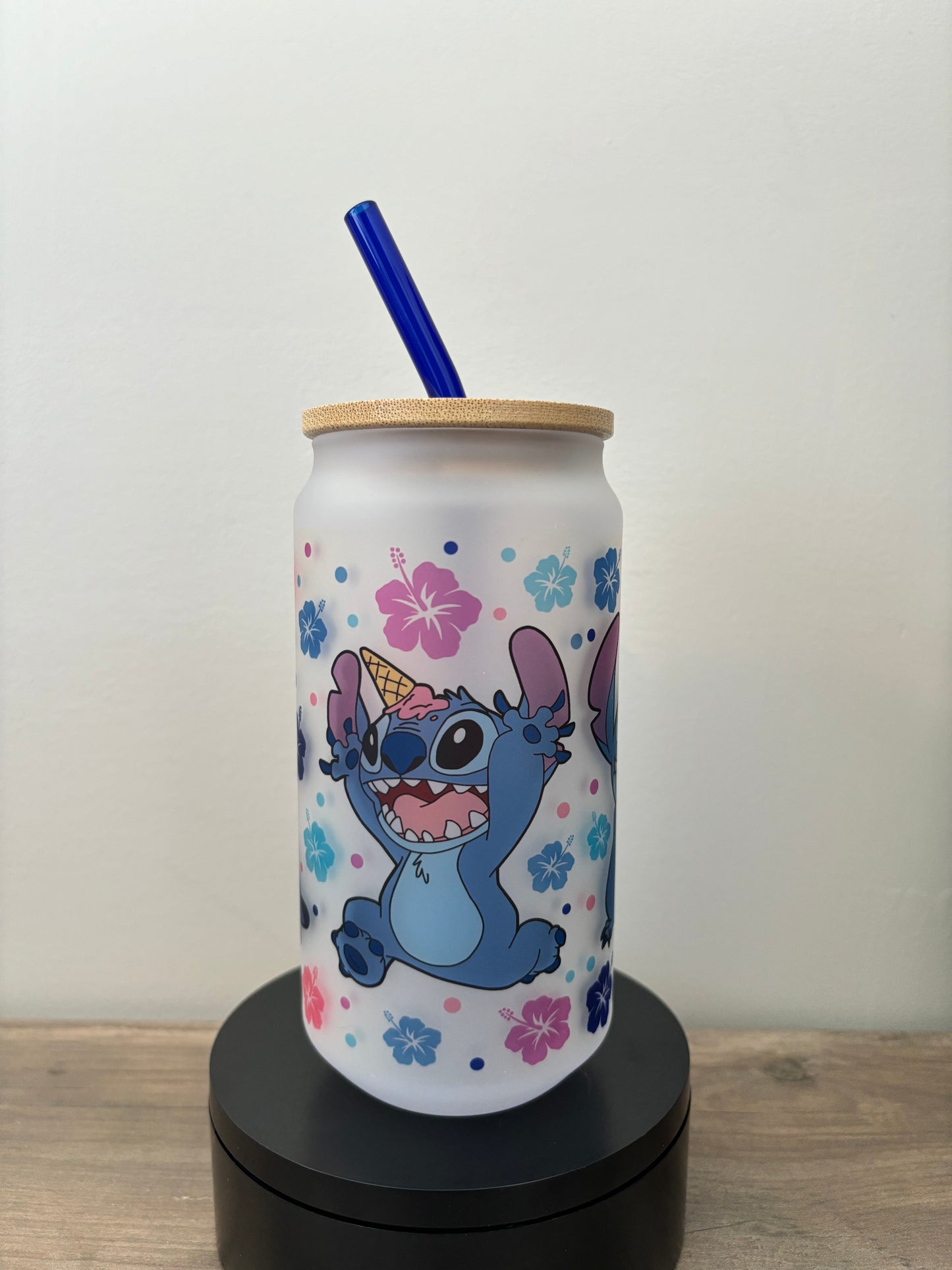 Stitch 18oz Frosted Glass Cup