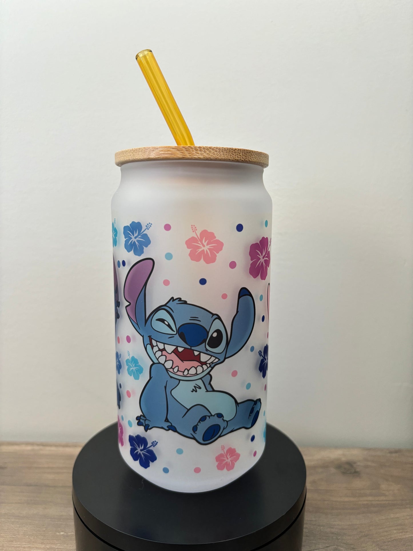 Stitch 18oz Frosted Glass Cup