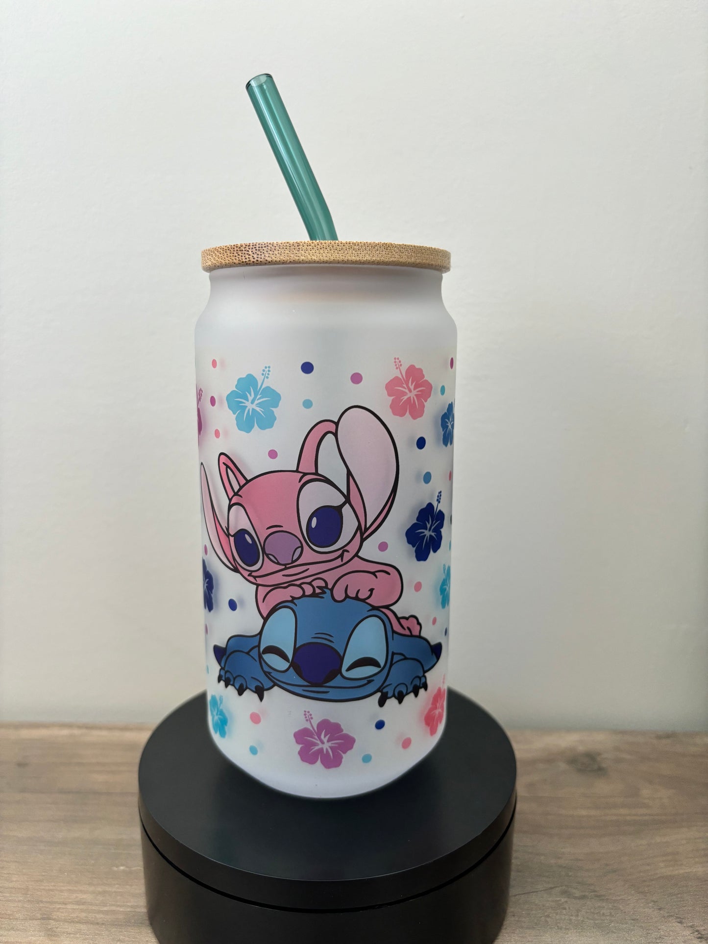 Stitch 18oz Frosted Glass Cup