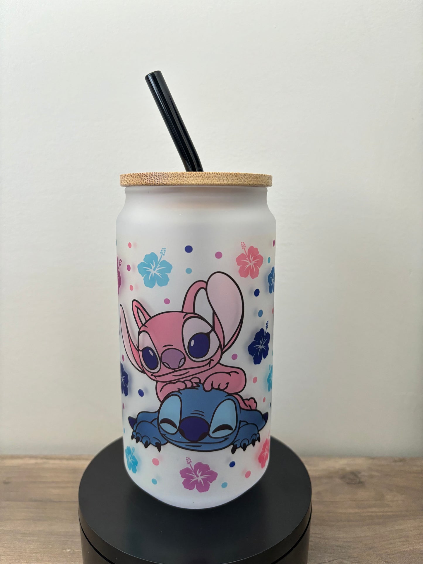 Stitch 18oz Frosted Glass Cup