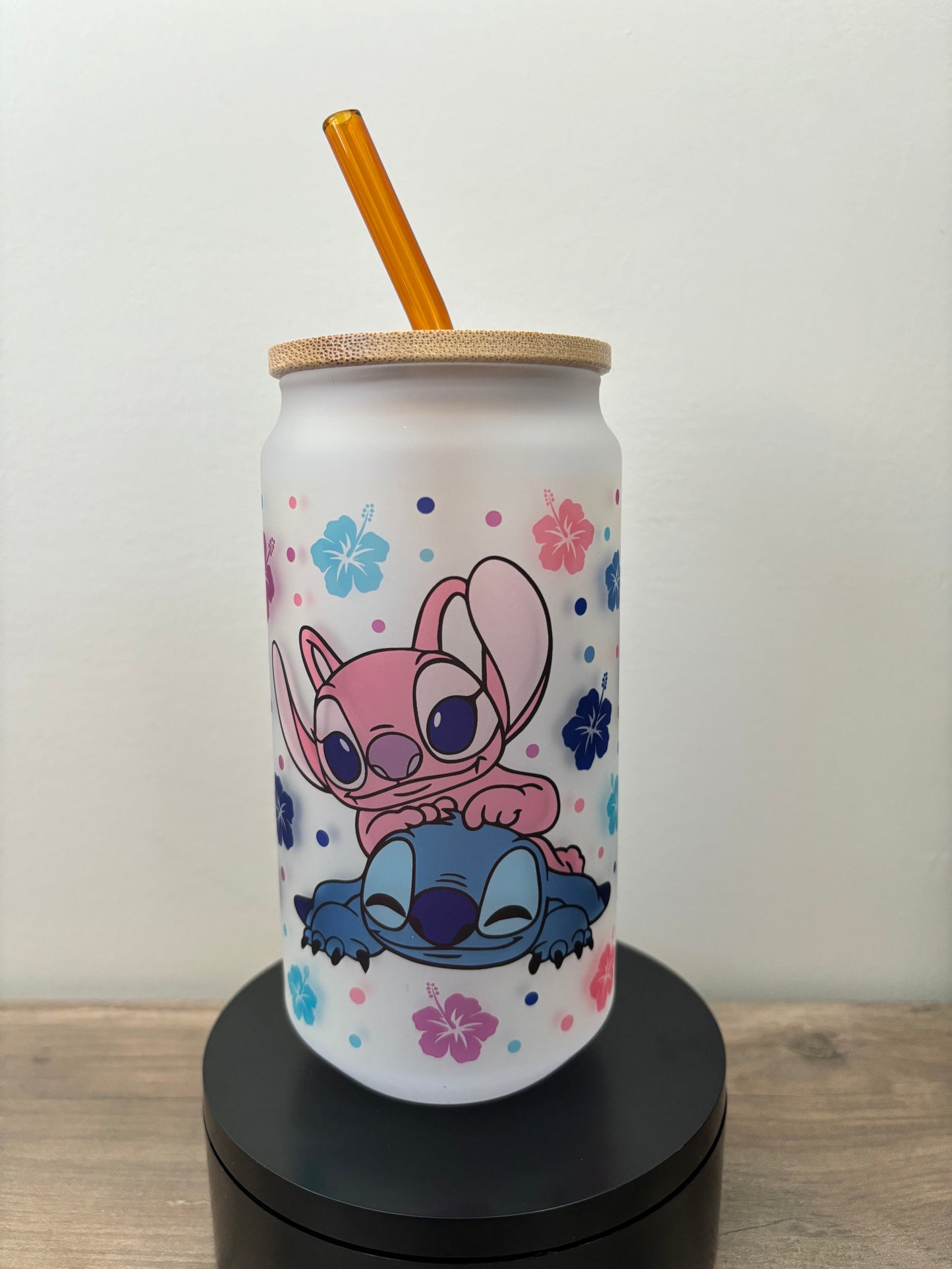 Stitch 18oz Frosted Glass Cup