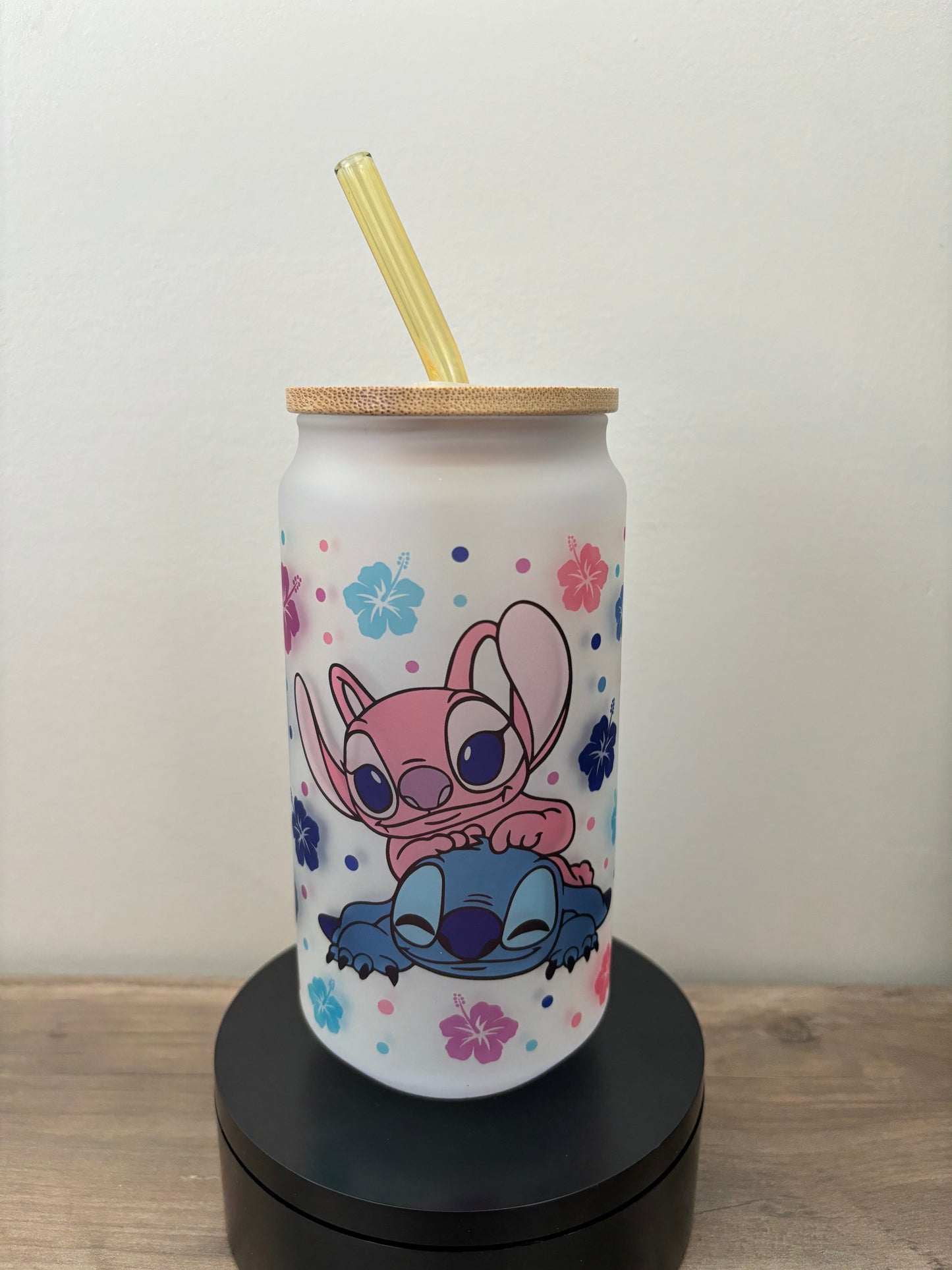 Stitch 18oz Frosted Glass Cup