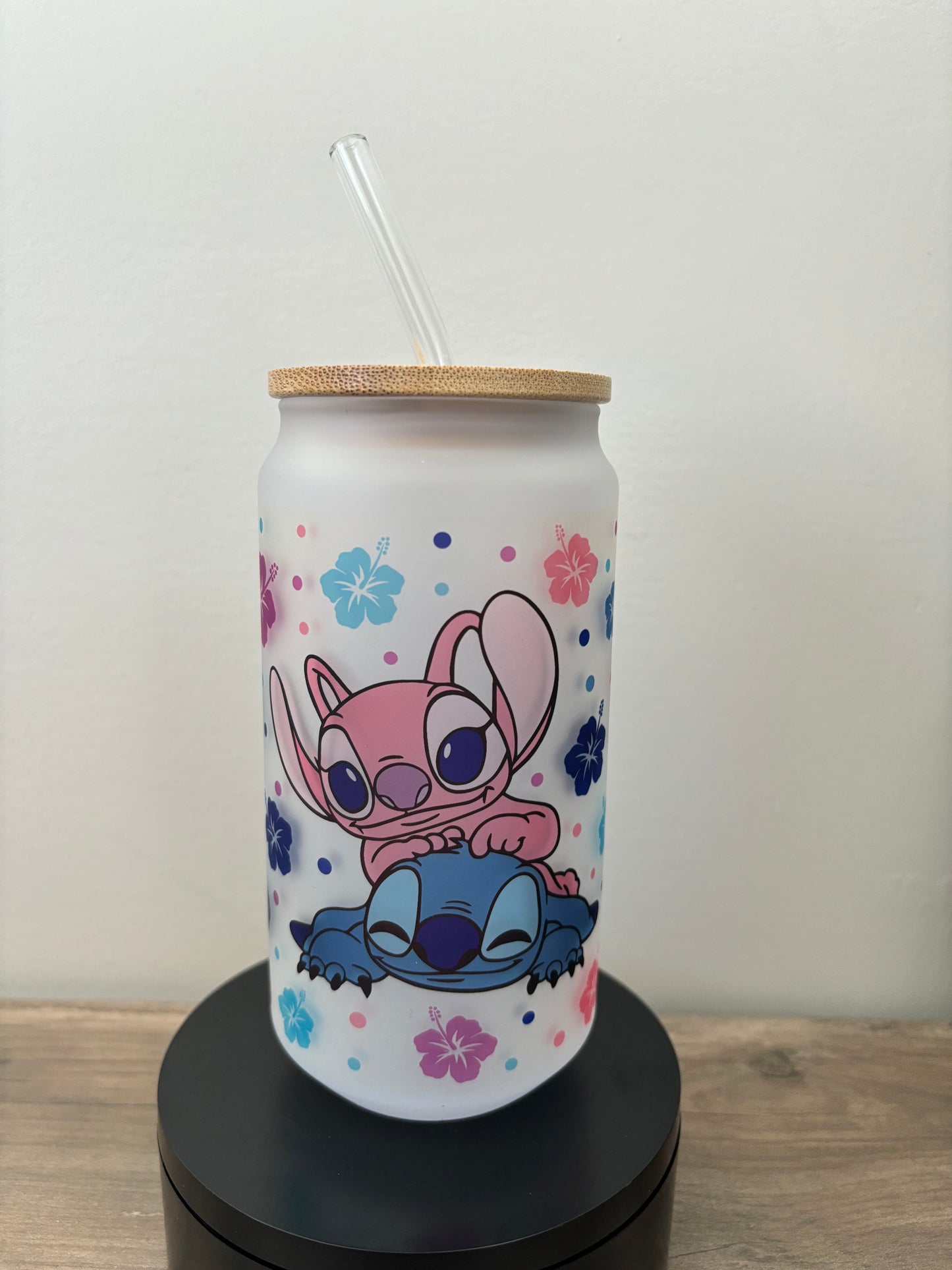 Stitch 18oz Frosted Glass Cup
