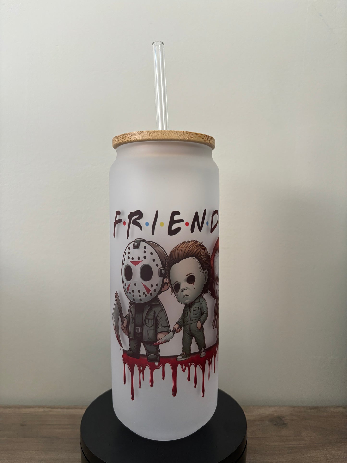 Friends For Life 25oz Frosted Glass Cup