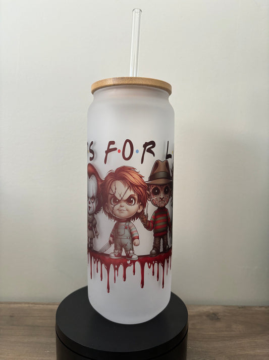 Friends For Life 25oz Frosted Glass Cup