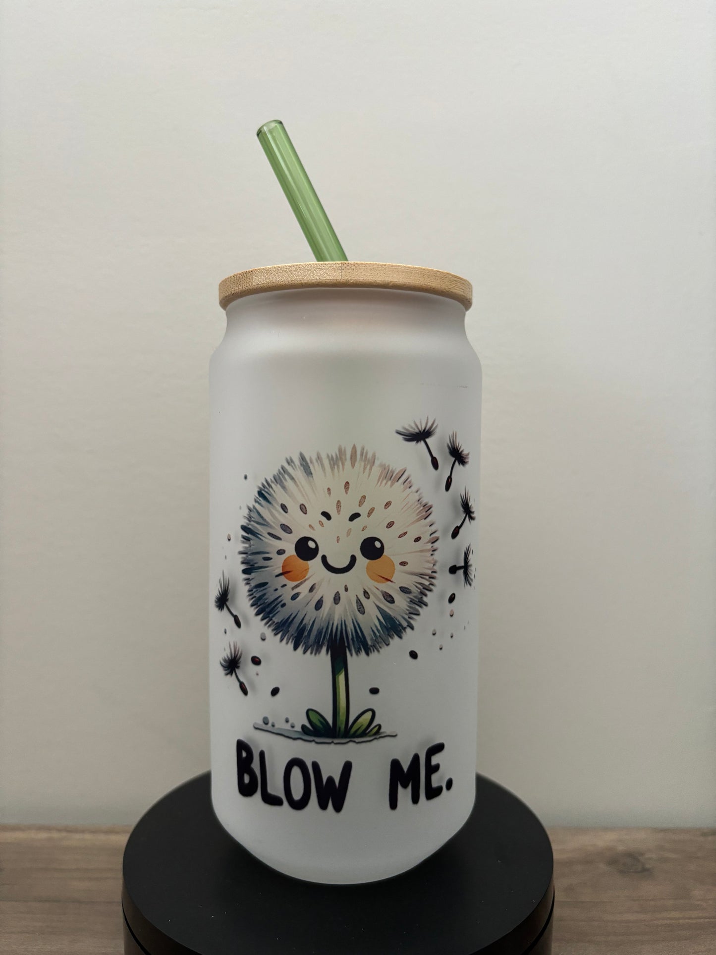 Blow Me 18oz Frosted Glass Cup