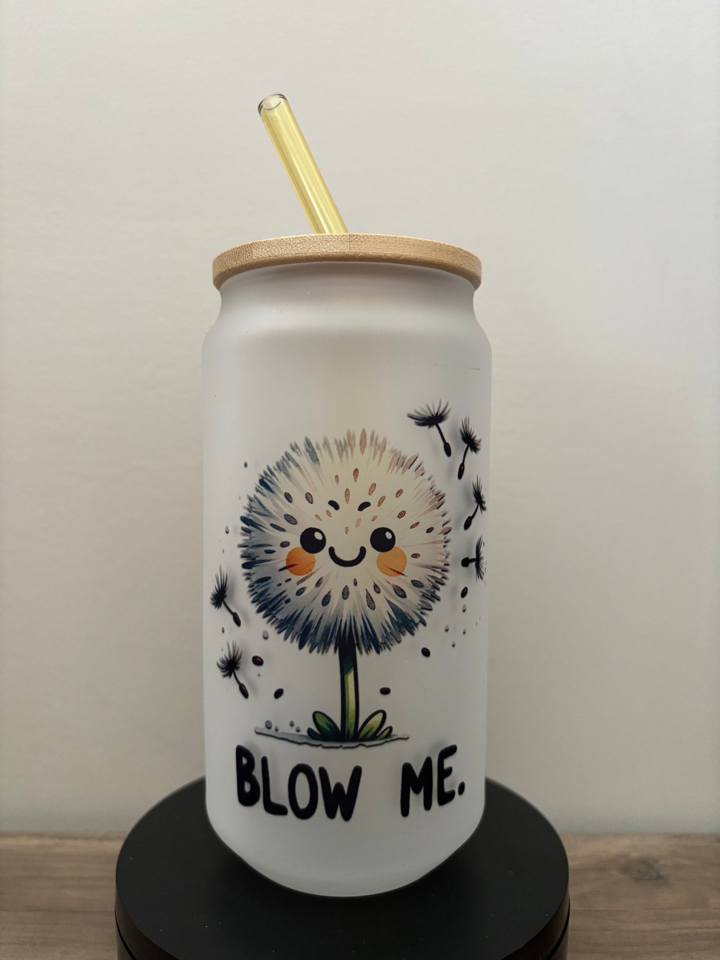 Blow Me 18oz Frosted Glass Cup