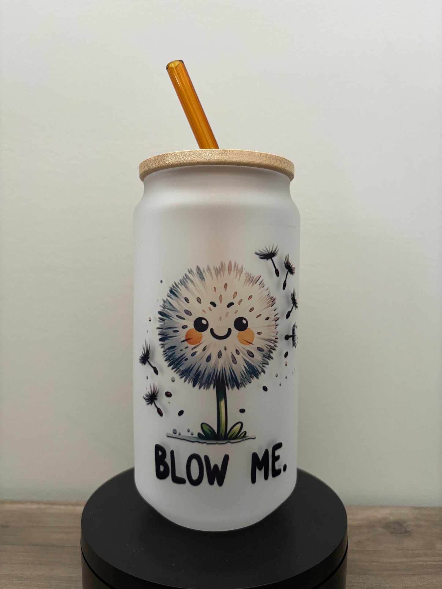 Blow Me 18oz Frosted Glass Cup