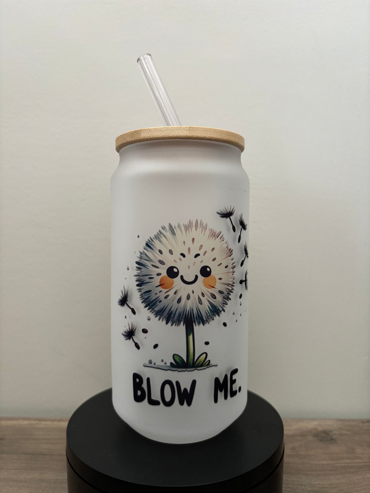 Blow Me 18oz Frosted Glass Cup