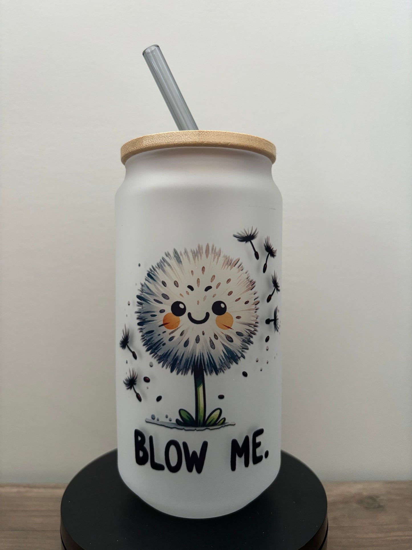 Blow Me 18oz Frosted Glass Cup