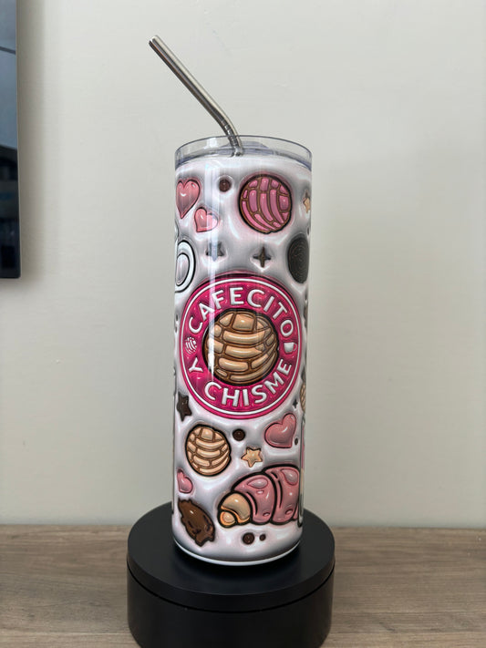 3D Cafecito Y Chisme 20oz Skinny Tumbler