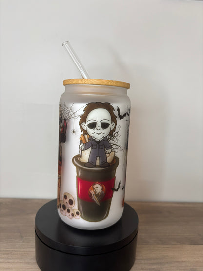 Killers And Coffee 16oz Frosted Glass Cup