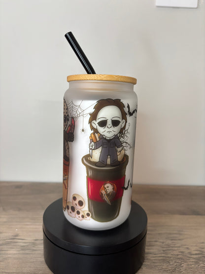 Killers And Coffee 16oz Frosted Glass Cup