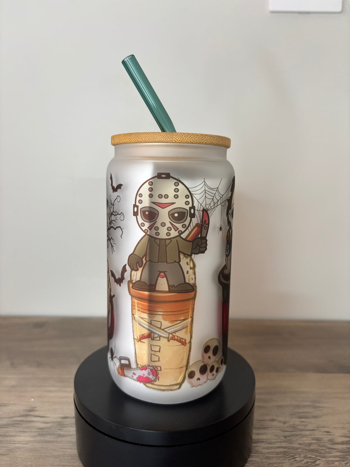 Killers And Coffee 16oz Frosted Glass Cup