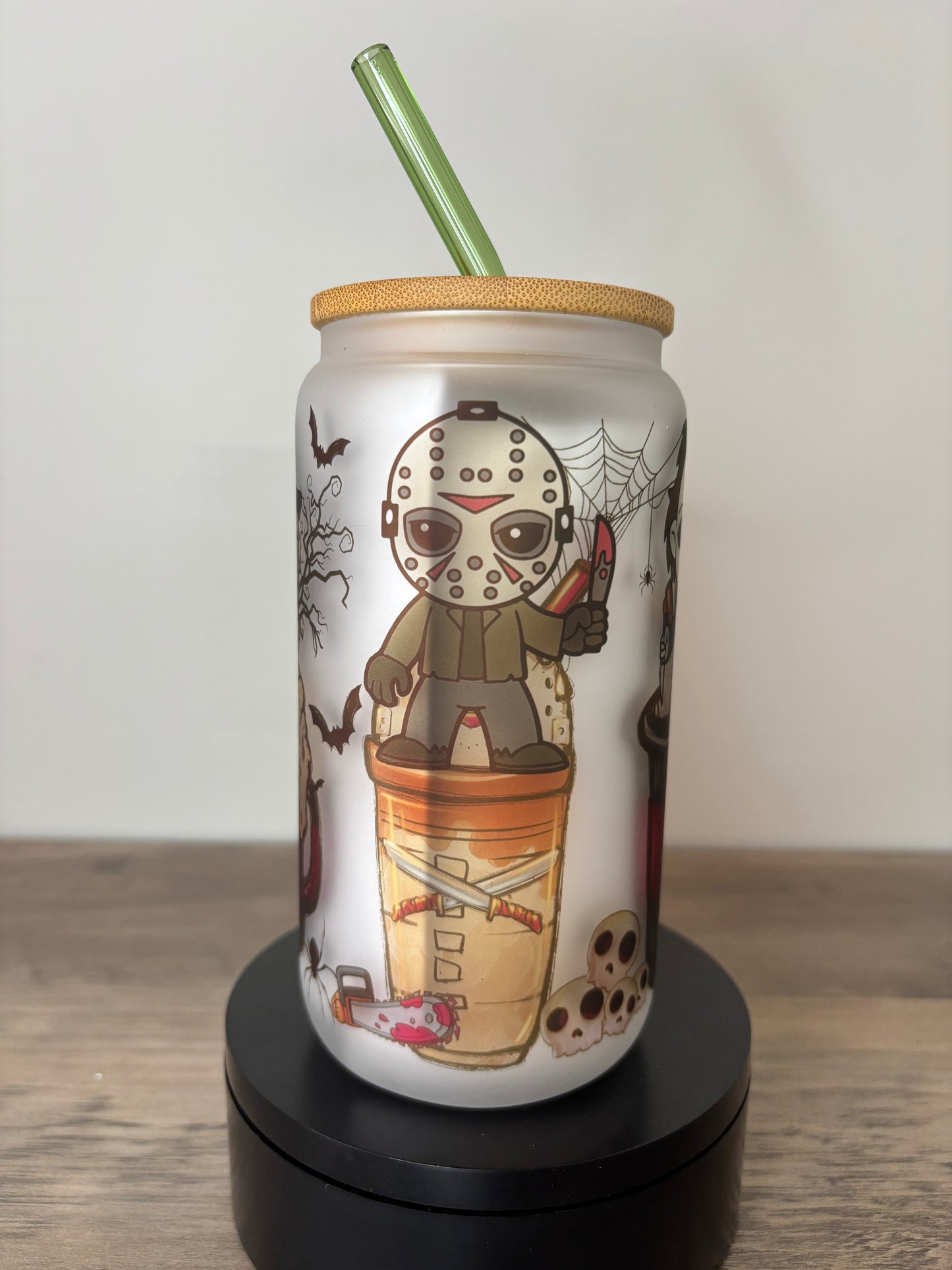 Killers And Coffee 16oz Frosted Glass Cup