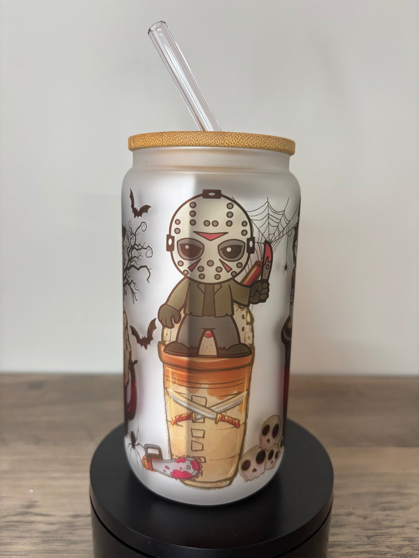 Killers And Coffee 16oz Frosted Glass Cup