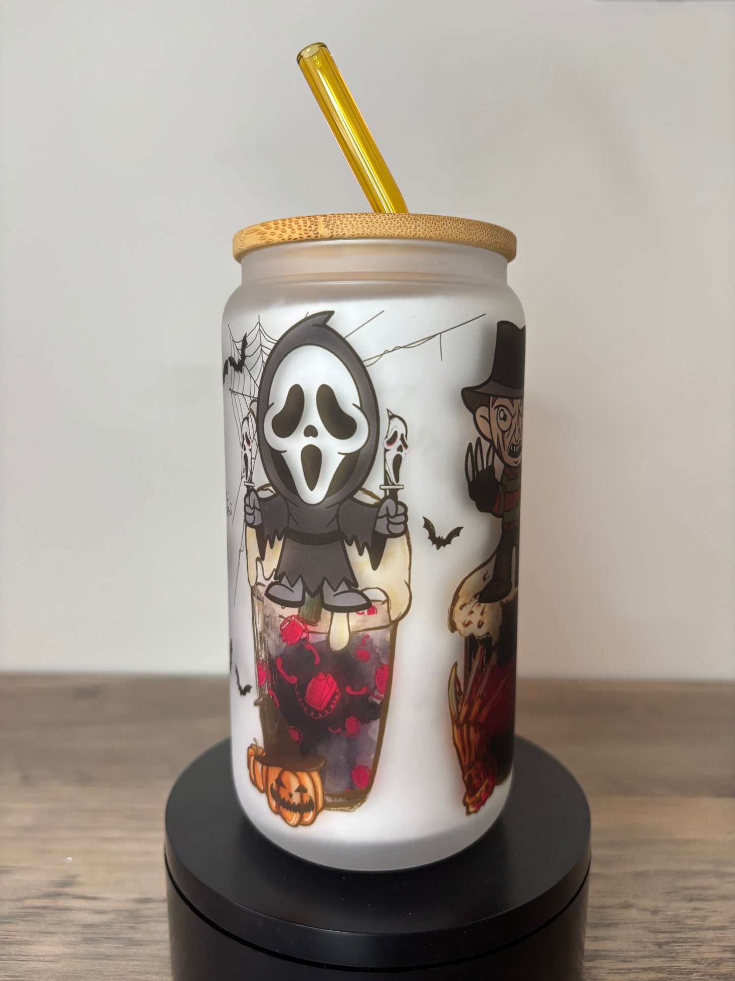 Killers And Coffee 16oz Frosted Glass Cup