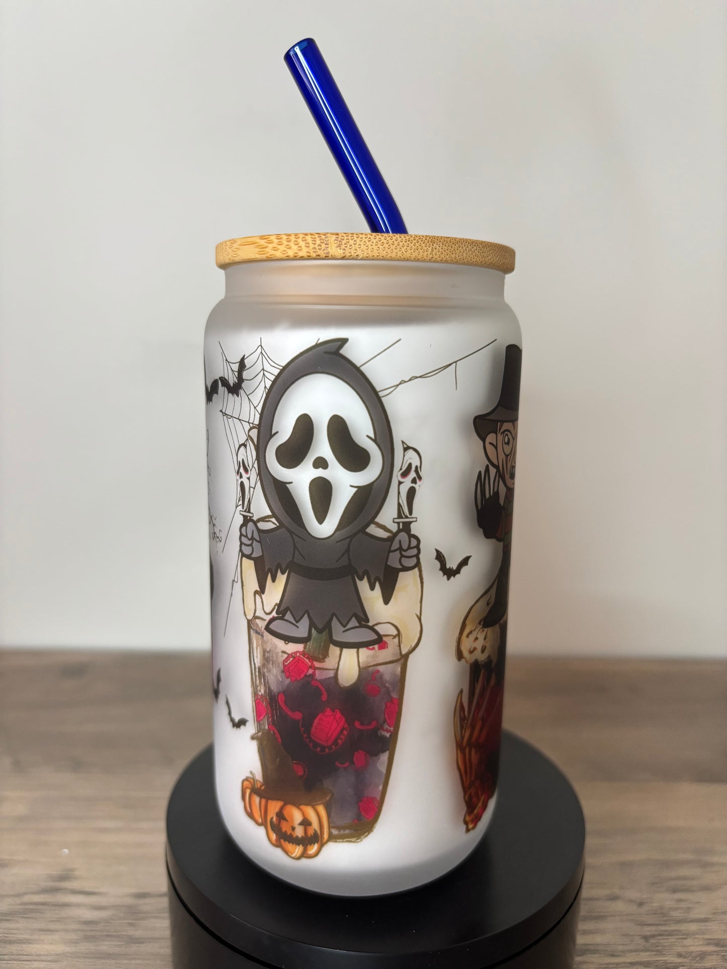 Killers And Coffee 16oz Frosted Glass Cup