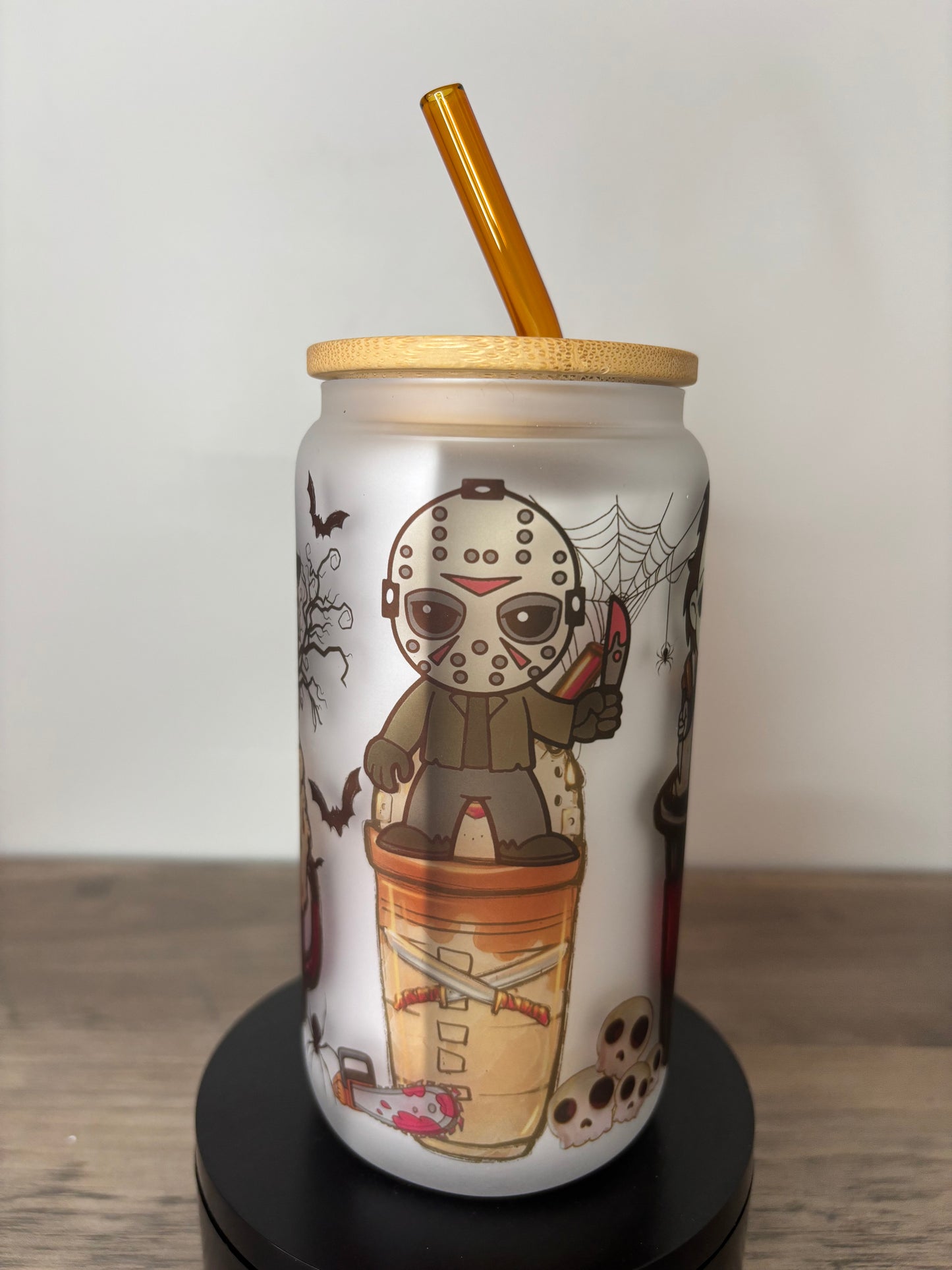 Killers And Coffee 16oz Frosted Glass Cup
