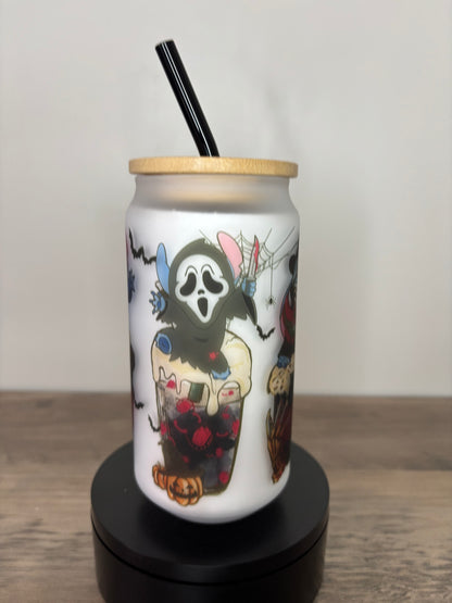 Spooky Stitch 16oz Frosted Glass Cup