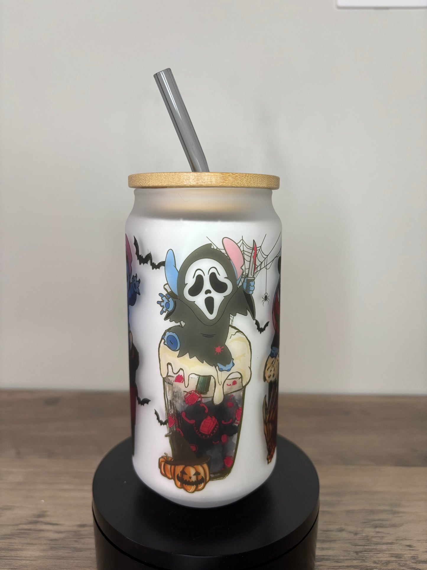 Spooky Stitch 16oz Frosted Glass Cup