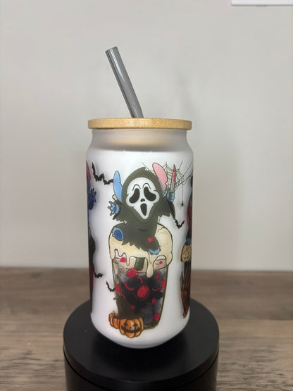 Spooky Stitch 16oz Frosted Glass Cup