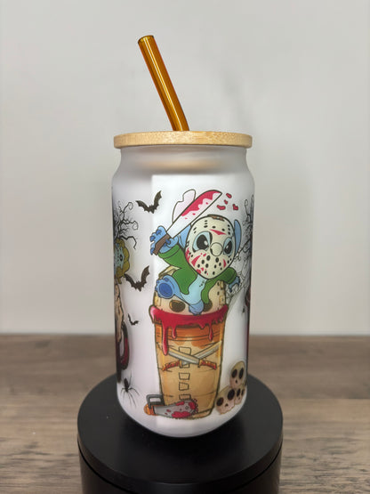 Spooky Stitch 16oz Frosted Glass Cup