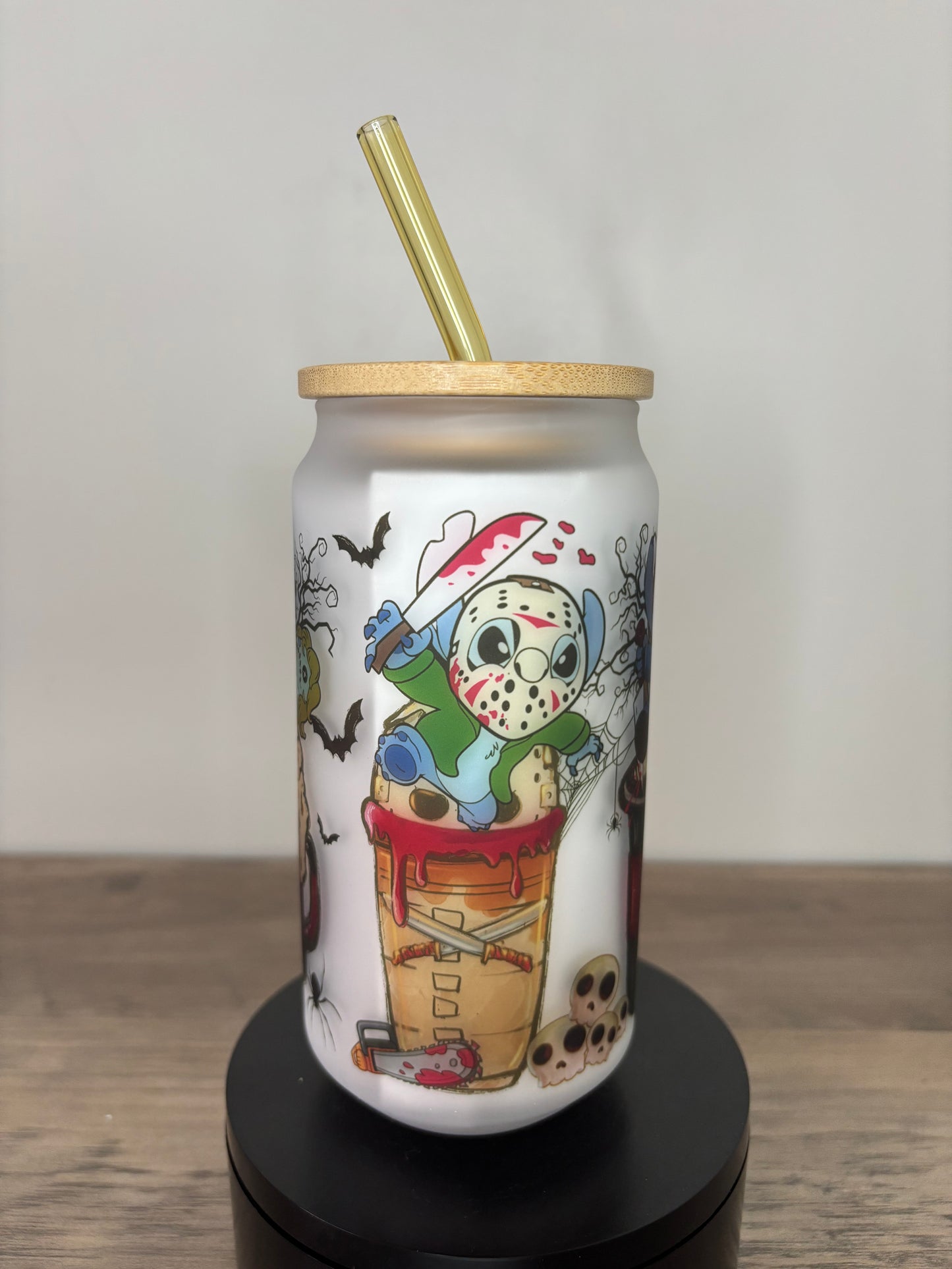 Spooky Stitch 16oz Frosted Glass Cup