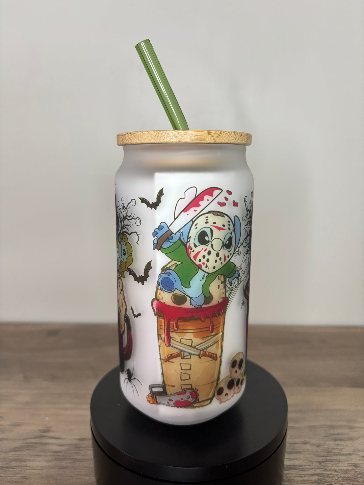 Spooky Stitch 16oz Frosted Glass Cup