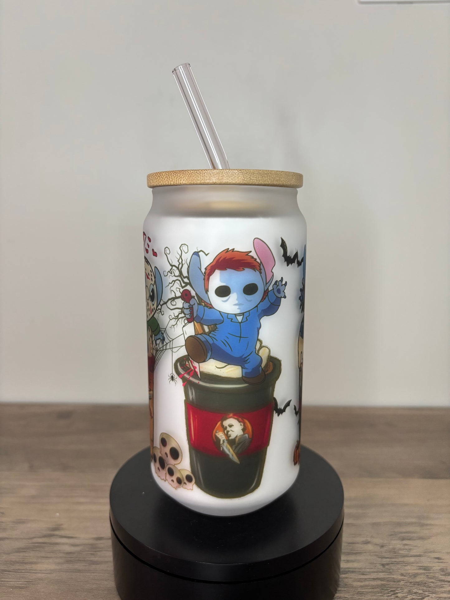 Spooky Stitch 16oz Frosted Glass Cup